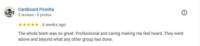 Google review from a satisfied American Mortgage Services borrower